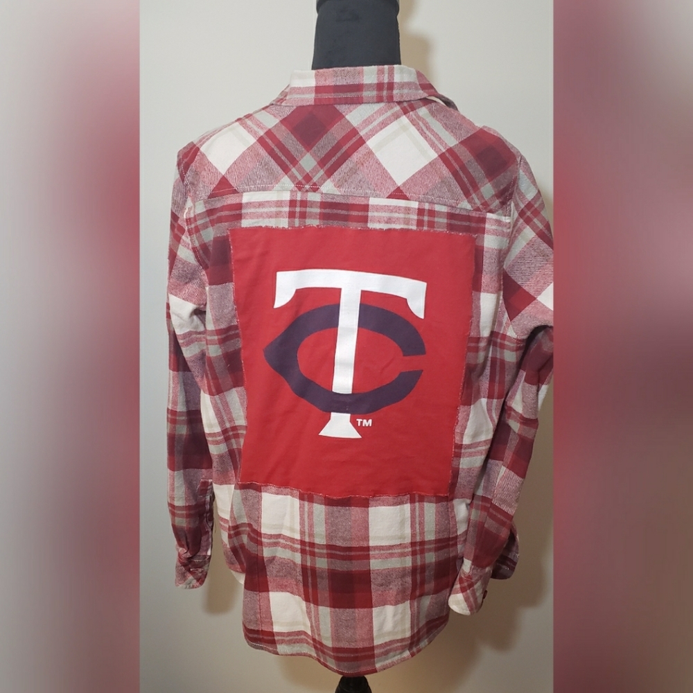 Mn Twins Custom Patched Flannel